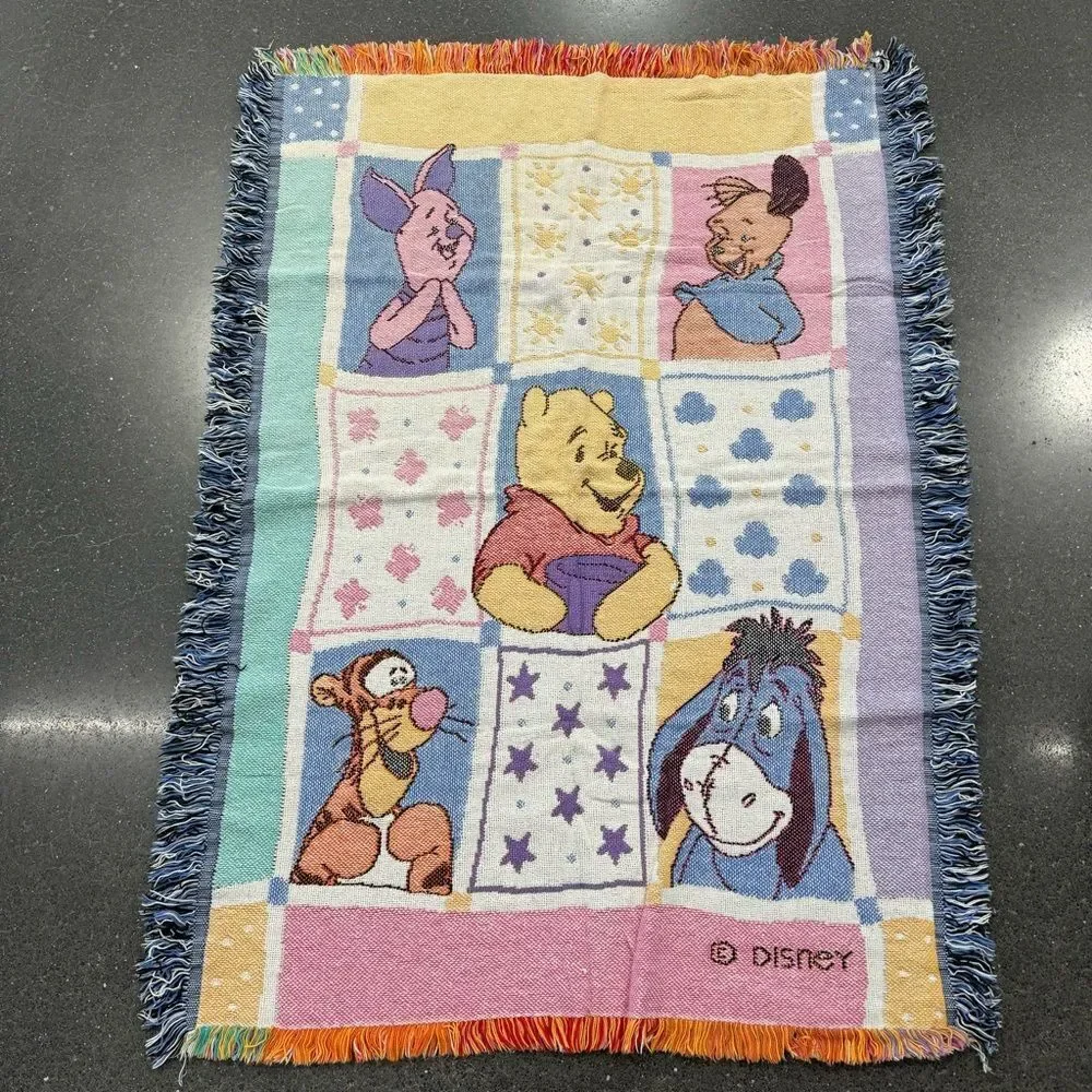Vintage 90's Disney Mickey Mouse Singing To Minnie Mouse Tapestry Blanket